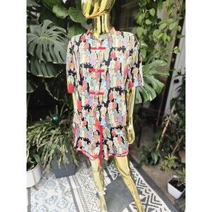 Natori Pajama Set Dynasty Print Size Large Multicolor Soft Satin